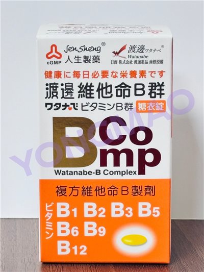 人生製藥 渡邊維他命B群糖衣錠 120錠